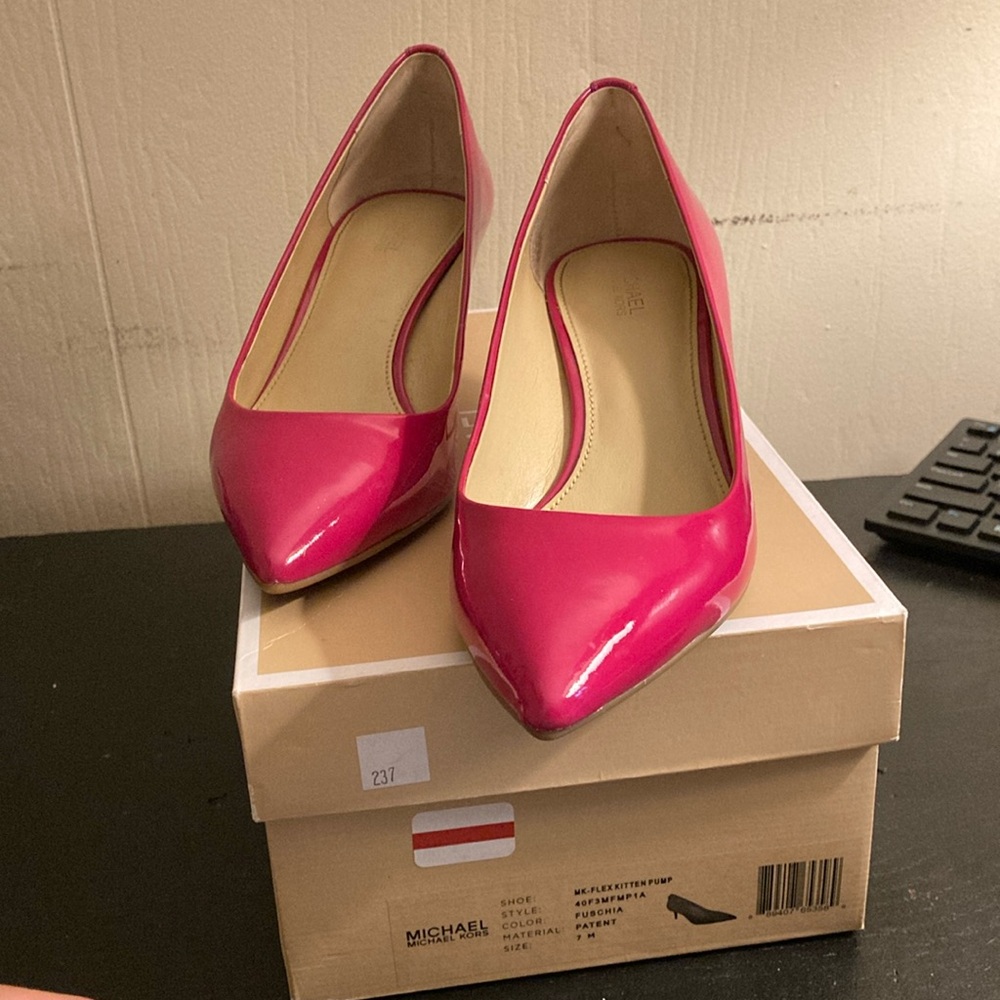 Michael Kors patent pumps